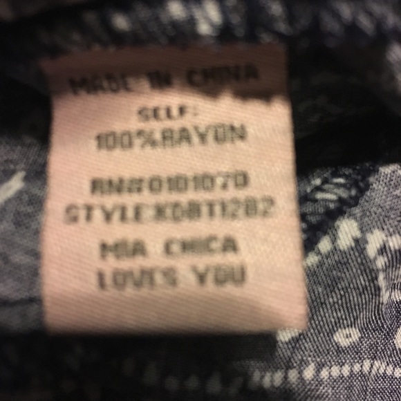 Mia Chica 2fer Navy Patterned Side Slit Dress - Picture 4 of 4